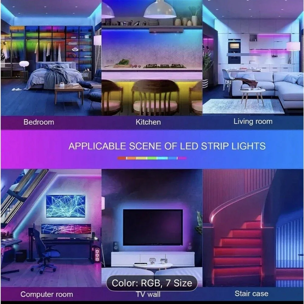 25 Ft LED Strip Lights, Smart Light with App Remote Control, RGB LED 2ROLL100ft